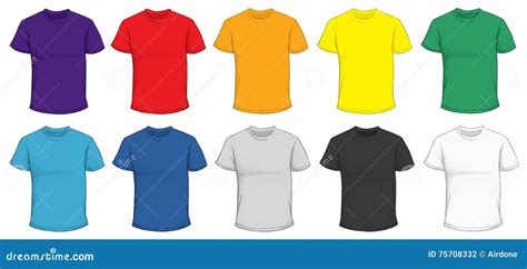 Colorful T-Shirt Template stock vector. Illustration of clothes - 75708332