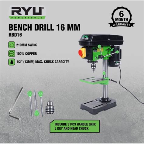 Jual RYU TEKIRO Bench Drill Press 16mm RBD 16 Bor Duduk Besar