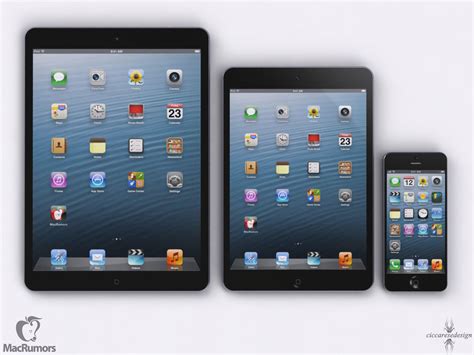 Size Comparison Of Ipad 4 Ipad Mini Iphone 5 And Upcoming Ipad 5 Macrumors