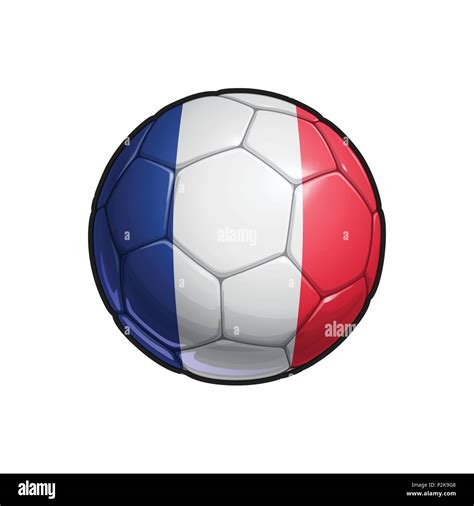 Vector Illustration of a Football – Soccer ball with the French Flag ...