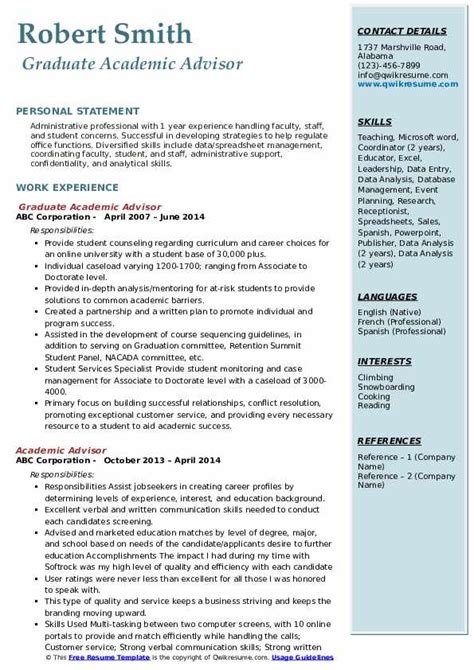 10 Academic Advisor Resume Samples And Templates For 2025