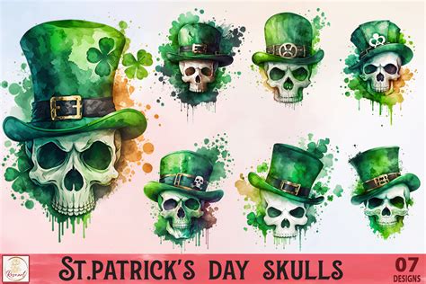 St Patrick S Day Skulls Bundle Png Graphic By Rose Art Creative Fabrica