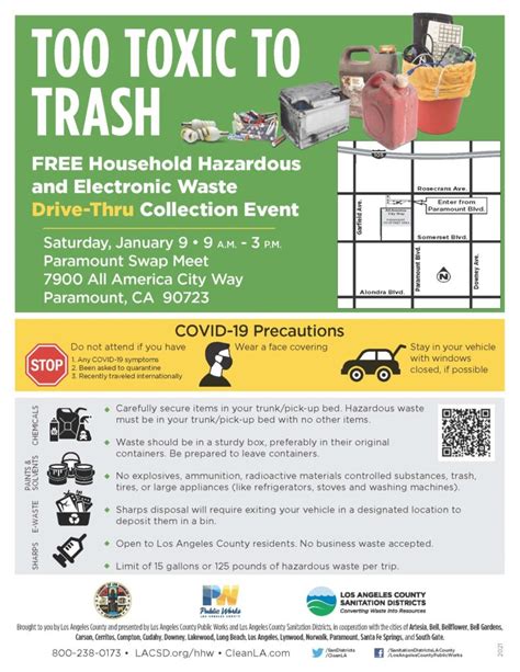 Household Hazardous Waste Roundup In Paramount On Jan 9 City Of