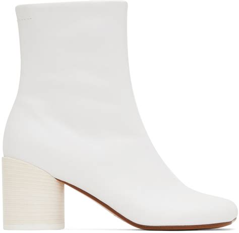 MM6 Maison Margiela White Anatomic 70 Boots SSENSE UK