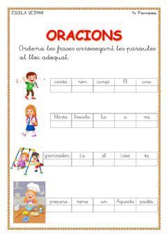 Ordenar oracions Idioma catalán Curso nivel 1r Primària Asignatura