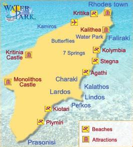 Map of Pefkos - Best Maps of Pefkos Rhodes