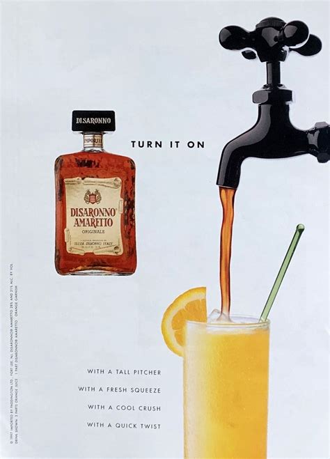 1997 DISARONNO AMARETTO Italian Liqueur Turn It On Original PRINT AD