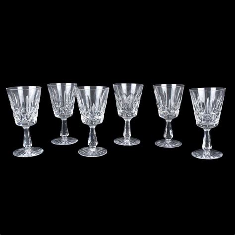 Six 6 Waterford Crystal Water Goblets