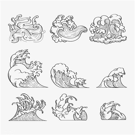 Japanese Waves Drawing