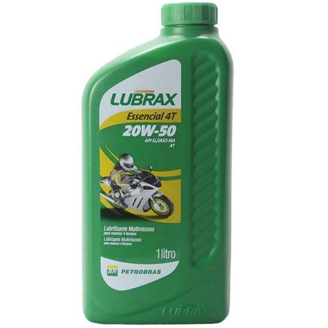 Óleo Mineral 20W50 Moto 4T API SL Lubrax 1 Litro PETROBRAS Óleos