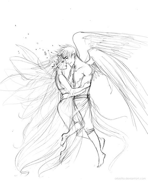 Psyche And Eros By Arbetta Couple Sketch Couple Drawings Love Drawings