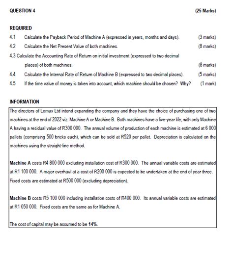 Solved Required Calculate The Payback Period Of Mac