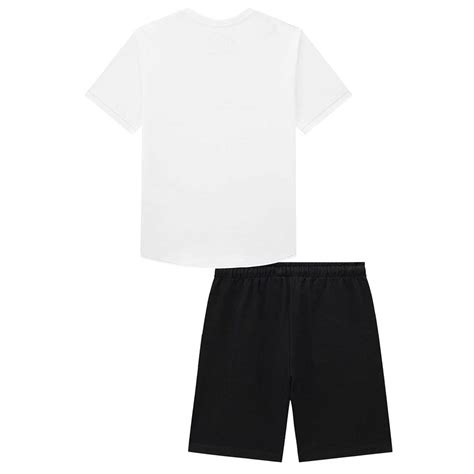 Conjunto Infantil Masculino Johnny Fox De Camiseta E Bermuda Branco E