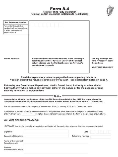 Fillable Online Revenue Form Return Of Third Party