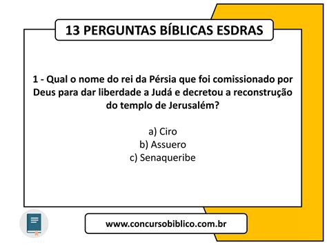 Perguntas Da B Blia Livro De Esdras Ppt