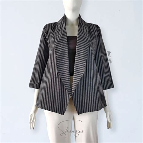 Jual Shanaya Baju Batik Wanita Blazer Lurik Atbm Kinanti Lurik Original