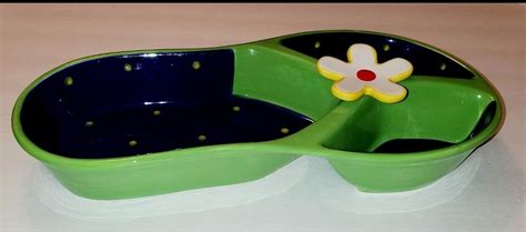 Ceramic Flip Flop Design Serving Dish Bluegreen Etsy