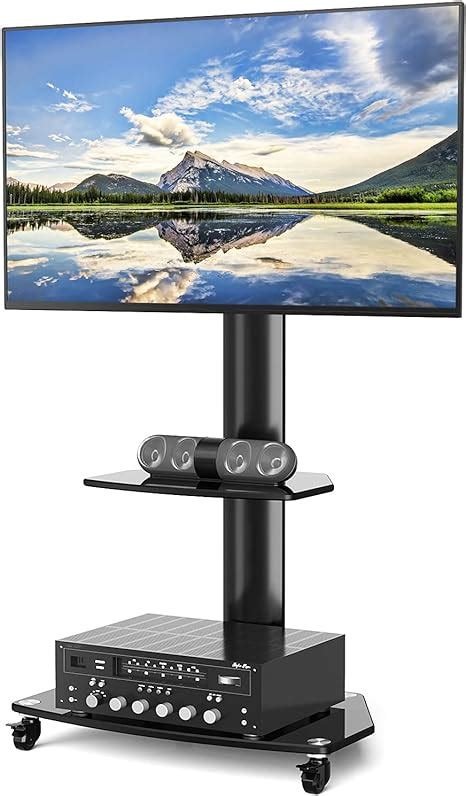 Amazon TAVR Floor TV Stand With Wheels And Swivel Mount For 27 55