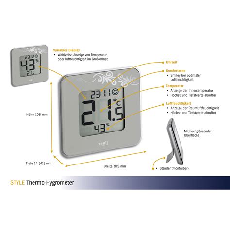 Digitales Thermo Hygrometer STYLE TFA Dostmann