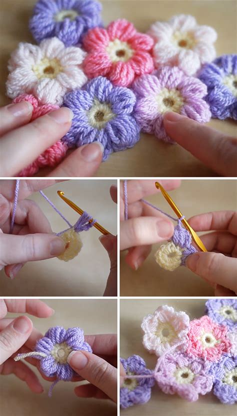 Puff Flowers Crochet Design You Will Love Crochetbeja