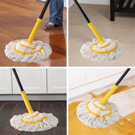 Self Wringing Twist Mop For Floor Cleaning Long Handled Microfiber