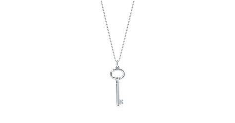 Tiffany Keys Oval Key Pendant In Sterling Silver On A Beaded Chain