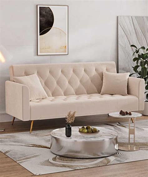 Diamond Tufted Velvet Upholstered Sofa Sanfurniture Ae