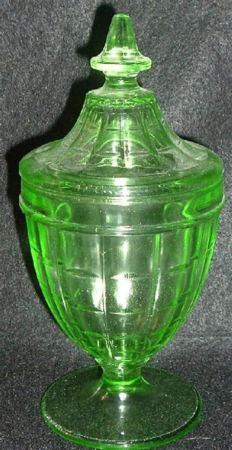 Depression Green Vaseline Glass Covered Compote Antique Price Guide