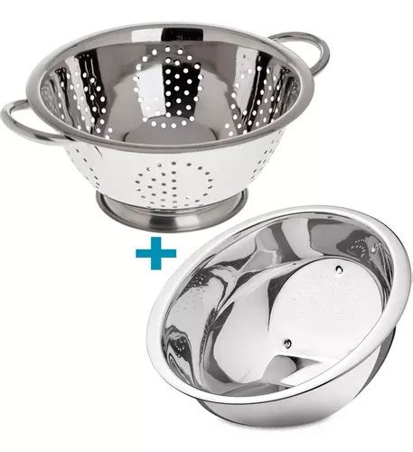 Kit Escorredor Macarrão Massas Legumes Esco Arroz Aço Inox Frete grátis