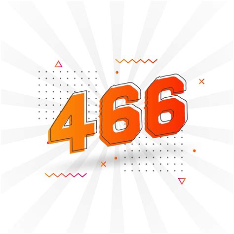 466 number vector font alphabet. Number 466 with decorative element