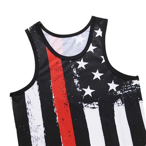 Mens Summer Usa Flag 3d Print Slim Fit Sleeveless Singlet T Shirt Top Vest Tank Confortable De