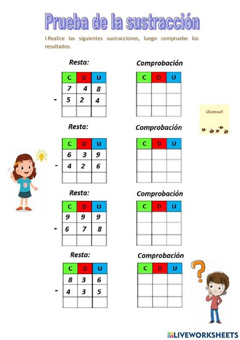 Actividad Interactiva De Comprobaci N De Restas Para Ro Puedes Hacer