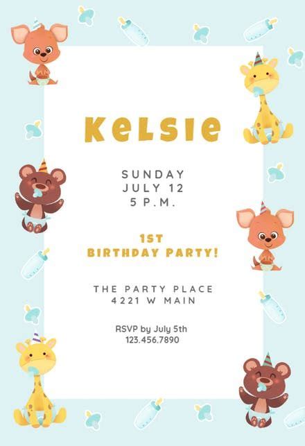 Free 1st Birthday Invitation Templates Greetings Island First Birthday Invitation Template