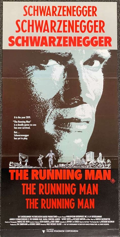 All About Movies - The Running Man Poster Original Daybill 1987 Arnold ...