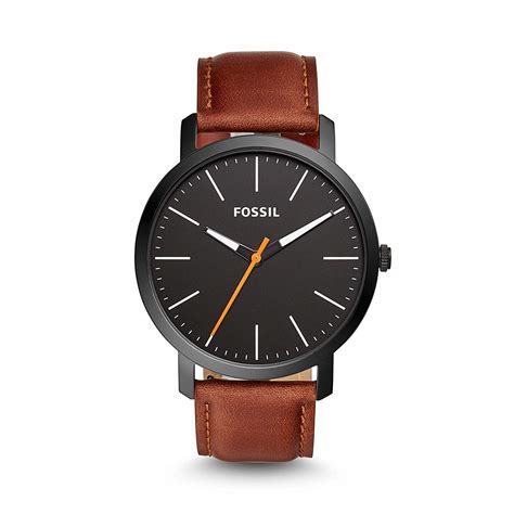 Fossil Analog Luther Black Dials Mens Watch Atzone