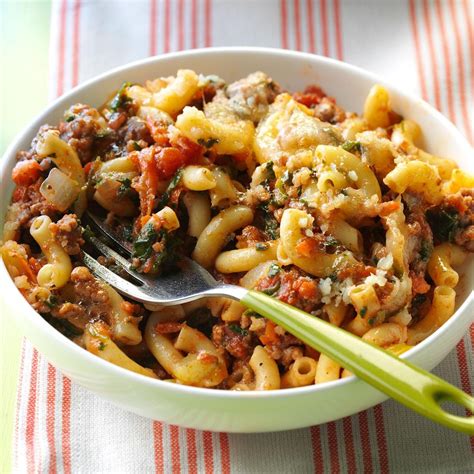 Spinach Beef Macaroni Bake Recipe Taste Of Home