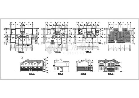 某二层带夹层框架结构单体别墅设计cad全套建筑施工图（甲级院设计）居住建筑土木在线