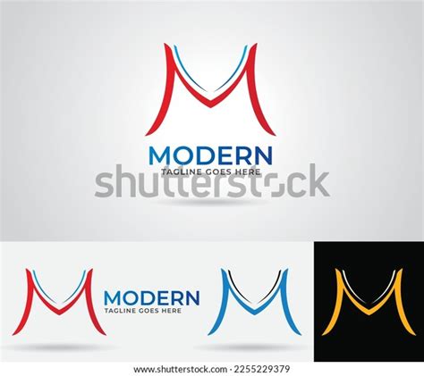 Letter M Logo Design Red Blue Stock Vector (Royalty Free) 2255229379 ...