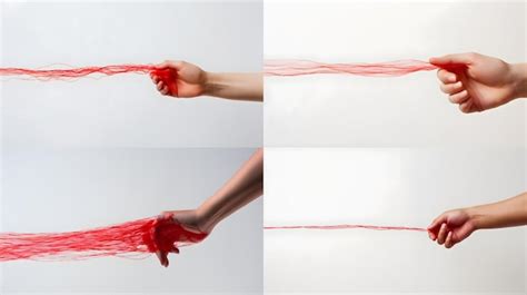 Premium Ai Image Two Hands Holding A Red String With A Red Thread