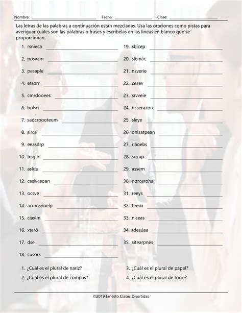 Spanish Singular And Plural Worksheets Hot Sex Picture