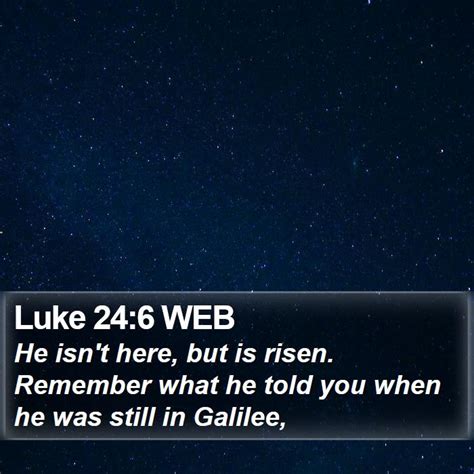 Luke 24 6 Web He Isnt Here But Is Risen Remember What He