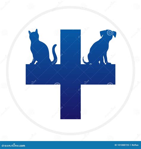 Veterinary Cross With Dog Dolphin Rooster And Cat Inside Logo Klinik