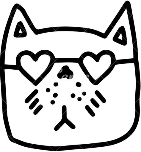 Cat Wearing A Heart Shaped Sunglasses Canva