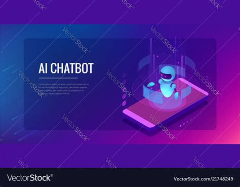 Isometric Artificial Intelligence Chatbot Vector Image