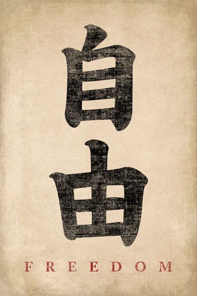 Japanese Calligraphy Freedom Poster Print Japanese Tattoo Symbols