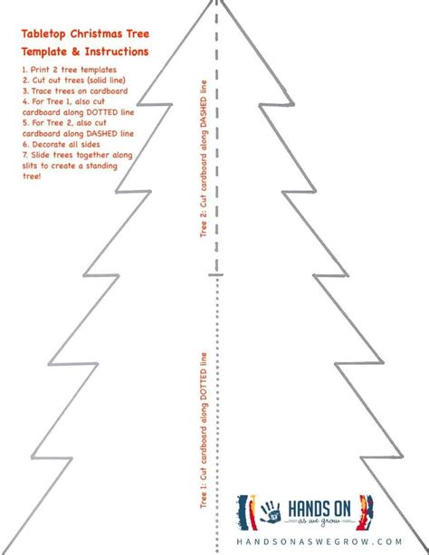 Easy Tabletop Christmas Tree With Printable Hands On As We Grow