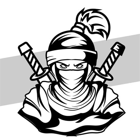 Black and white ninja Concept style for badge, emblem and tshirt ...