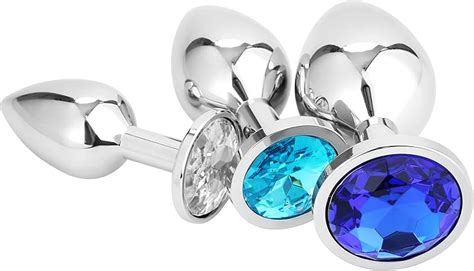 Belmalia X Metal Anal Plug Butt Plug Ice Blue Crystal Pure Pleasure In Sizes For Women