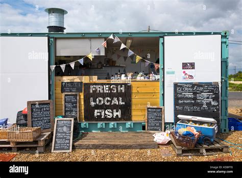 The Dungeness Fish Hut Snack Shack Front In Dungeness Kent Uk Stock