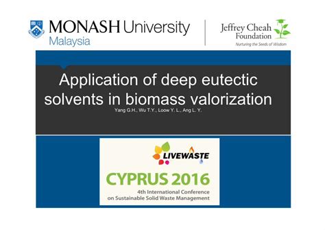 (PDF) Application of deep eutectic solvents in biomass valorizationuest ...